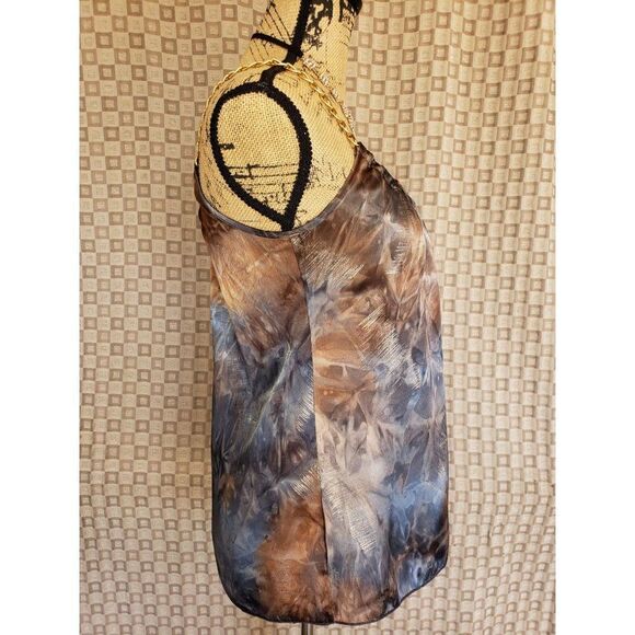 Women's Sleeveless Blouse Tie-dye Loose Fit Chain Straps Pullover Blouson Small - Picture 5 of 8